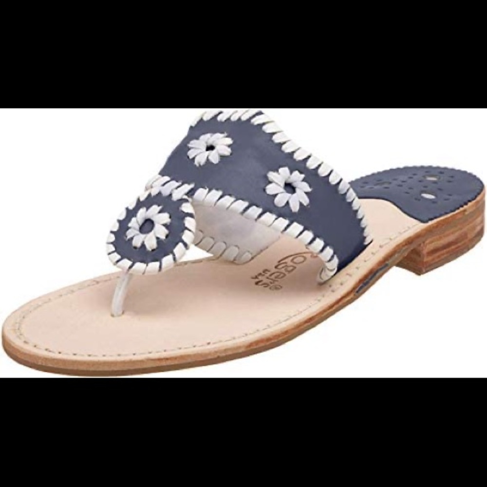 Jack Rogers Navy Navajo Palm Beach Sandal 8